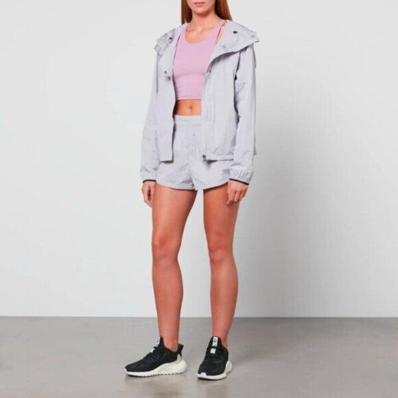 VARLEY TERRACE Hooded Windbreaker Jacket Metallic Ash Grey Long SLeeve Med NWT - Picture 4 of 6